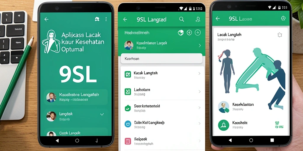 Tampilan antarmuka aplikasi 9SL yang menarik untuk Lacak Langkah.