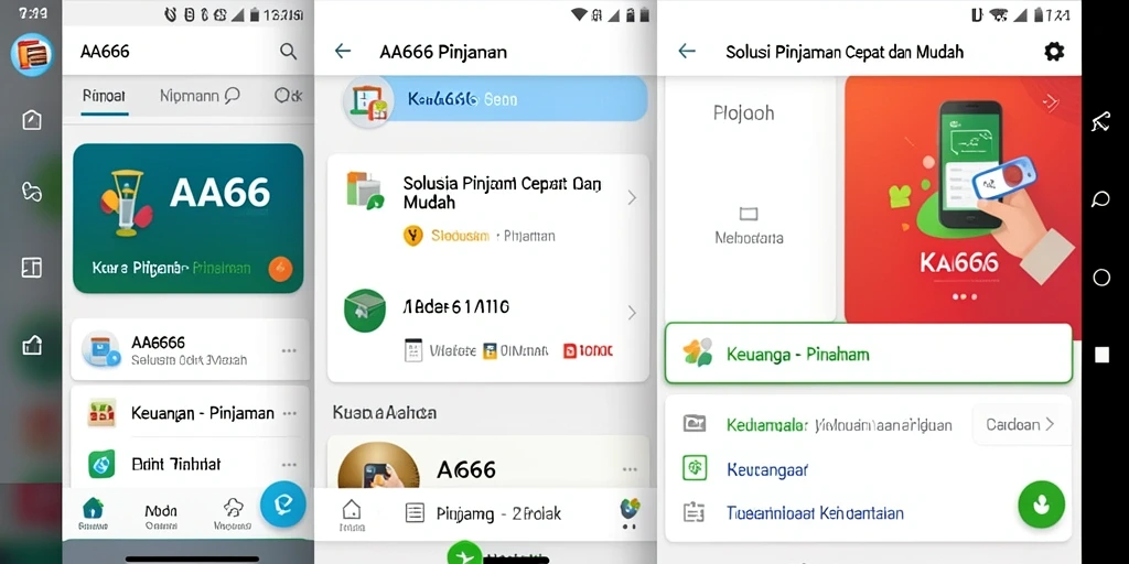 Tampilan antarmuka AA666 yang intuitif untuk pengajuan pinjaman.
