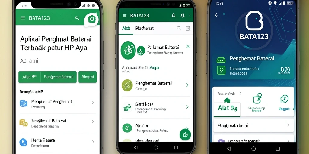 Antarmuka BATA123 dengan fitur penghemat baterai yang canggih.