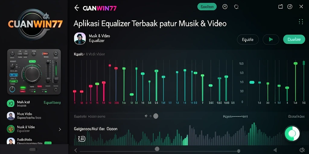 Antarmuka aplikasi CUANWIN77 dengan pengaturan Equalizer yang intuitif.