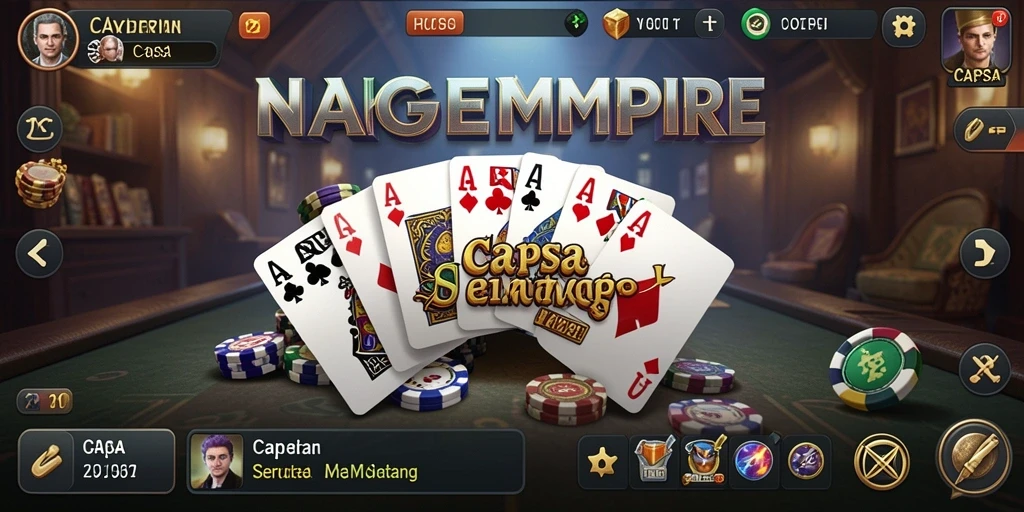 Tampilan antarmuka NAGAEMPIRE yang menarik dan fungsional dalam permainan Capsa.