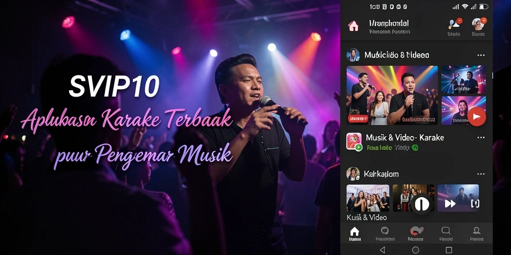Antarmuka aplikasi SVIP10 saat pengguna bernyanyi karaoke.
