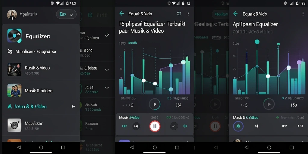 Tampilan antarmuka T6 saat mengatur Equalizer audio.
